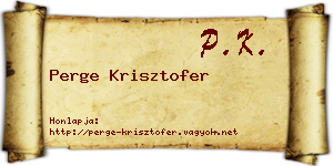 Perge Krisztofer névjegykártya